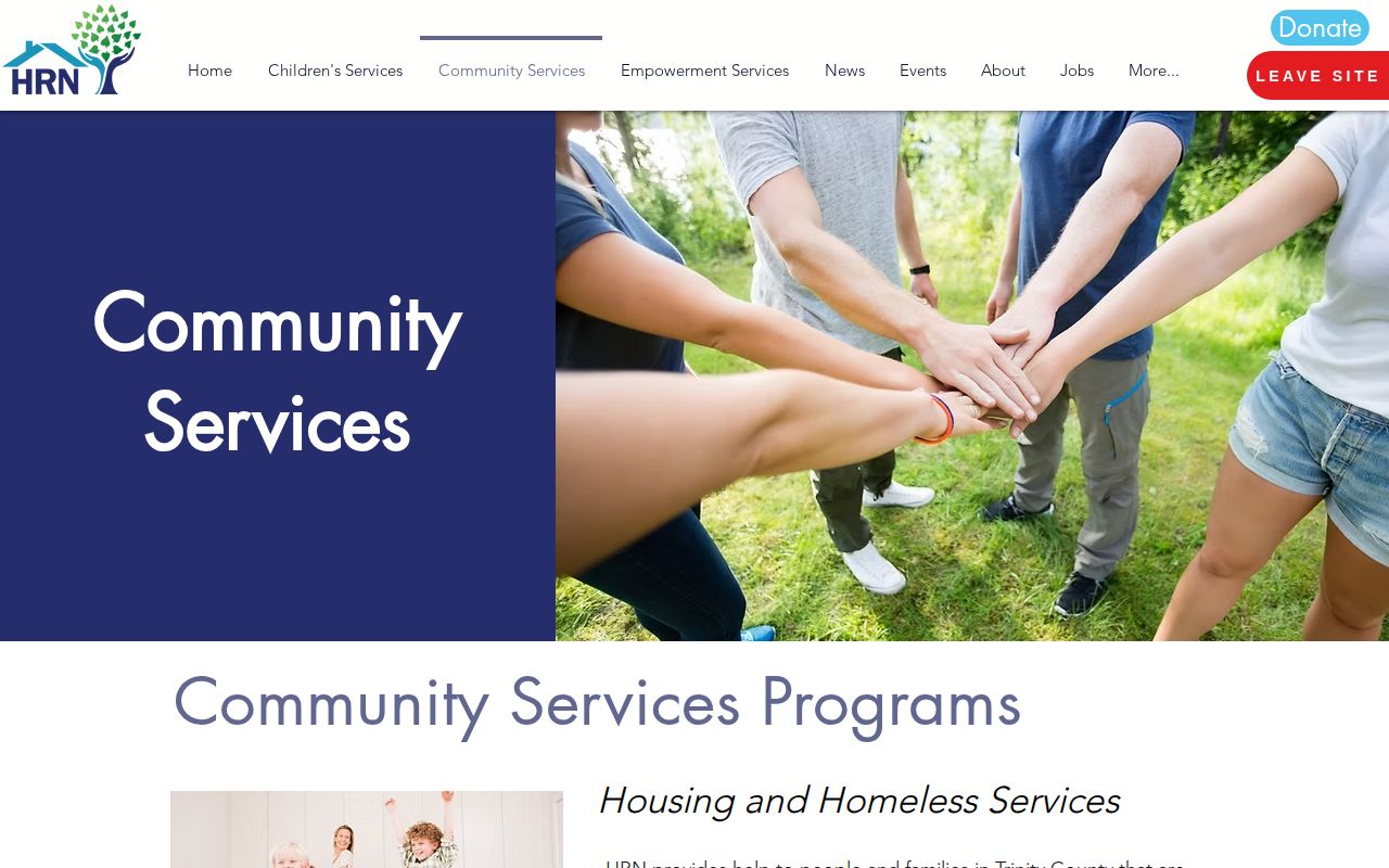 Trinity County Juvenile Hall release support context through community services