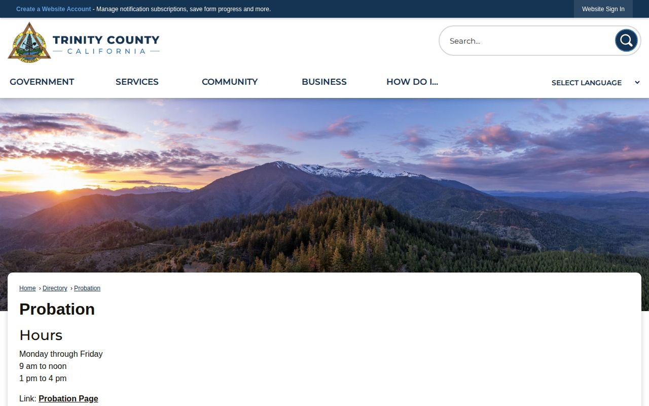 Trinity County Juvenile Hall restricted release records probation context