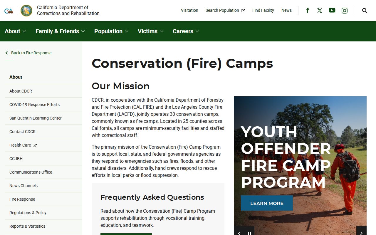 Trinity River Conservation Camp #3 CDCR release search context